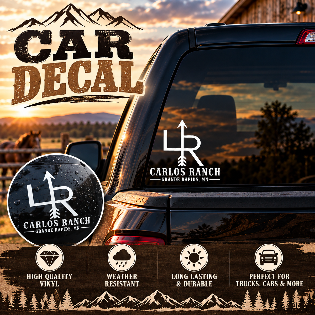 Carlor Ranch Vinyl Car Decal