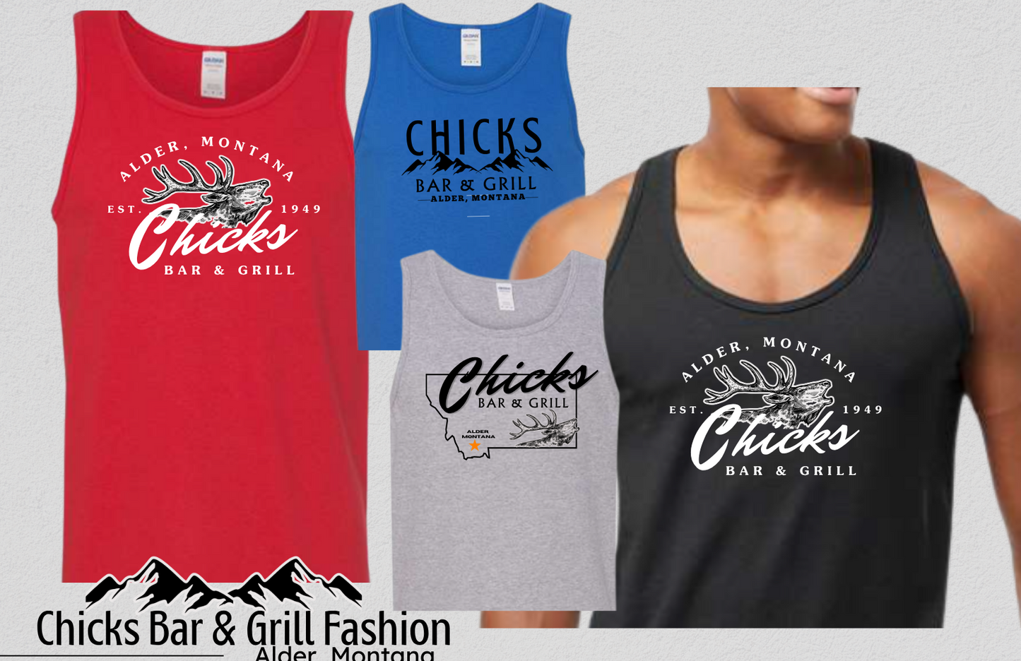 Chick's Bar & Grill Mens Tank Top
