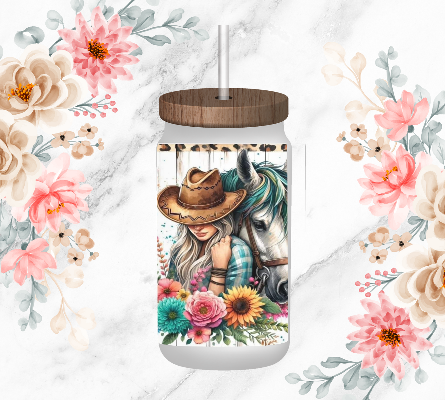 G2. Horse Girls 16oz. Frosted Glass Gup