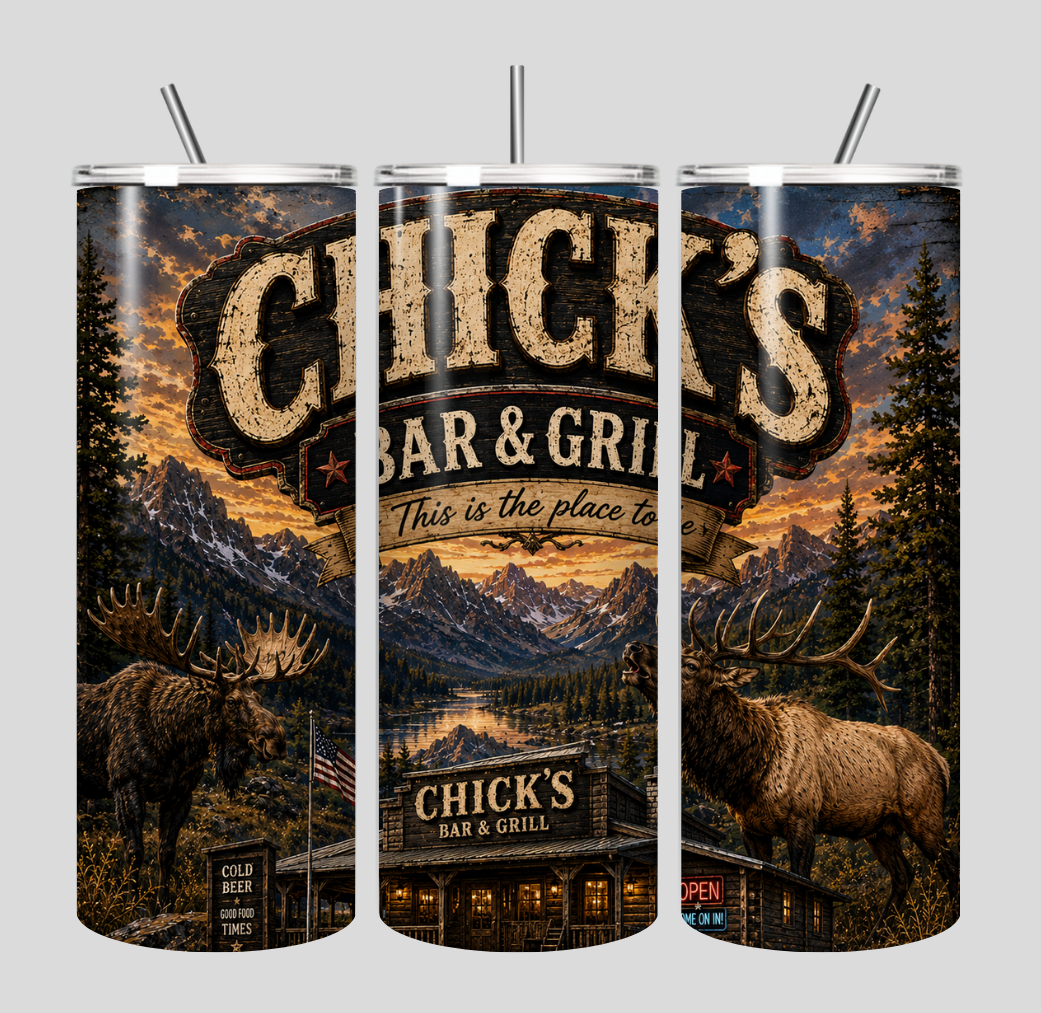 Chicks Bar & Grill 20oz. Stainless Steel Tumbler