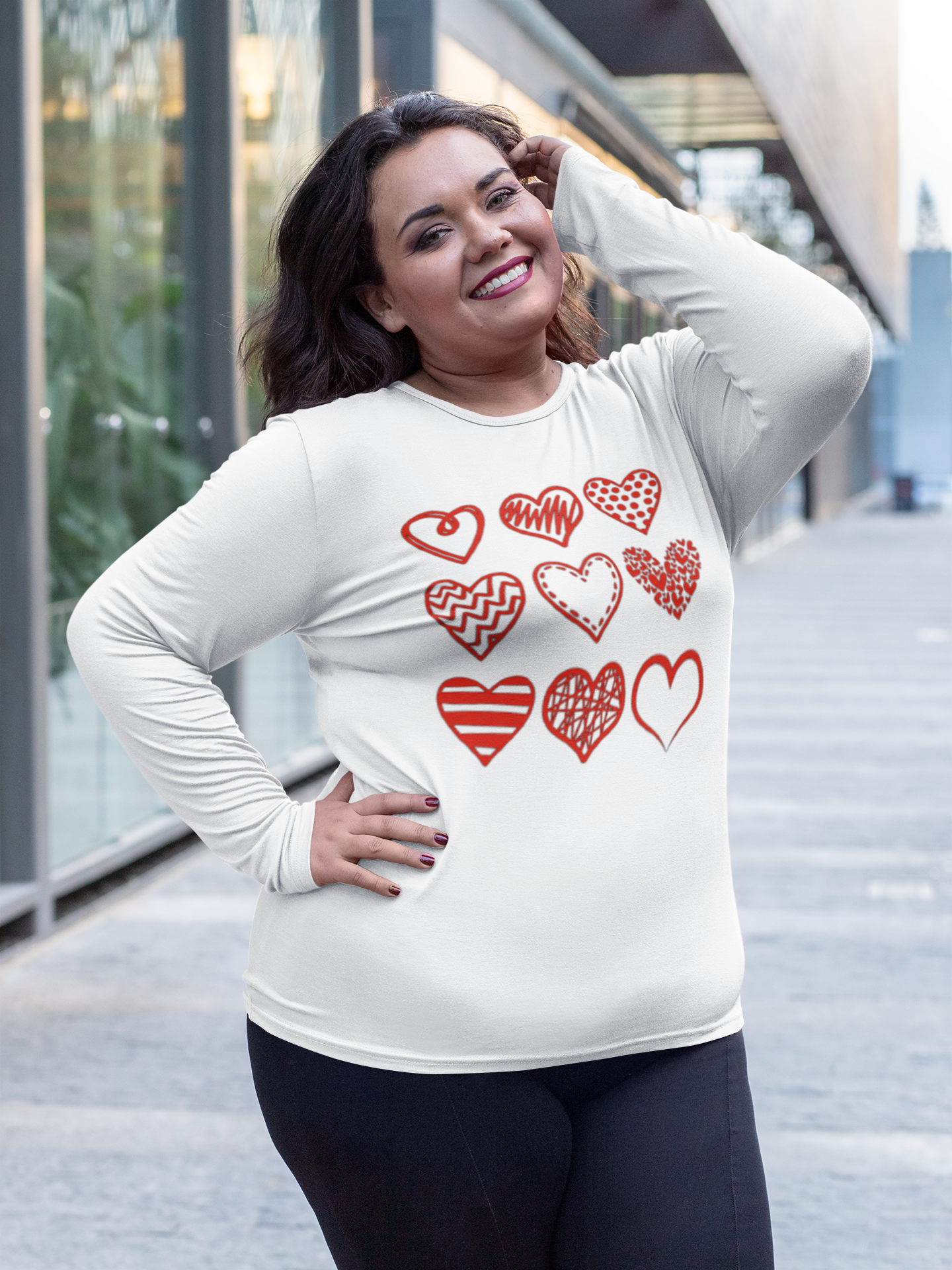 Hearts Adult Unisex Long Sleeve T-Shirt