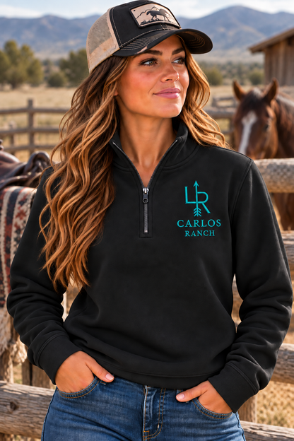 Embroidered Carlos Ranch Three-Quarter Zip Unisex Sweatshirt