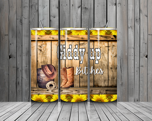 T44. Giddy Up 20oz. Stainless Steel Tumbler
