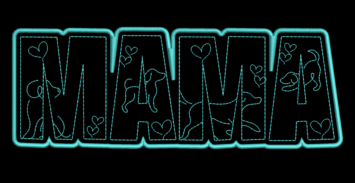 Mama Dog Embroidery File (Digital Download)